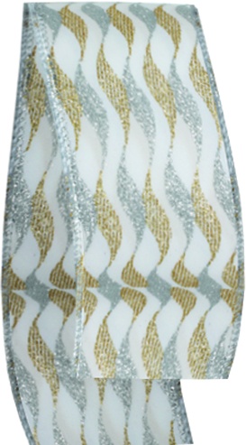 Dual Wave Glitter Satin Ribbon, 9.1m