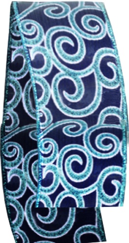 Frosted Swirl Satin Ribbon, 9.1m