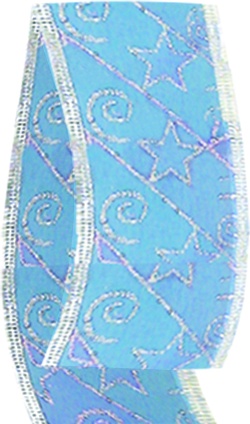 Fabric Ribbon, Star Scroll Mesh, 6.4m