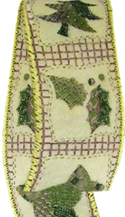 Fabric Ribbon, Patchwork Tree, 6.4m