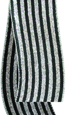 Satin Ribbon Silver Stripes, 9.1m