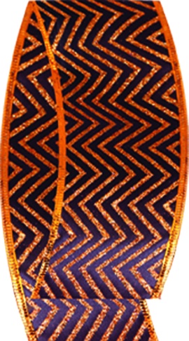 Satin Ribbon Chevron Glitter, 9.1m