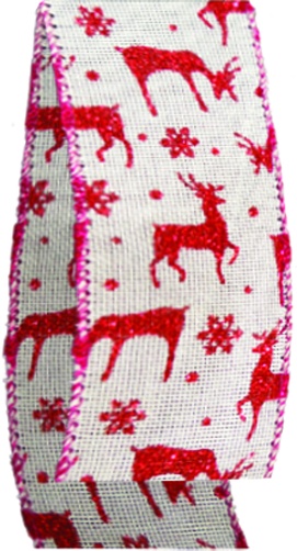 Reindeer Snowflake Ribbon, 9.1m