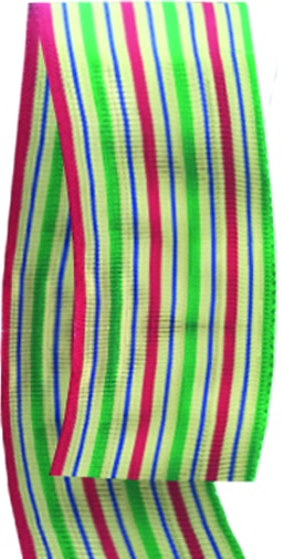 Woven Satin Ribbon Multi Stripe, 9.1m