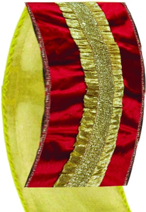 Fabric Ribbon, Gold Centre Stripe, 4.5m