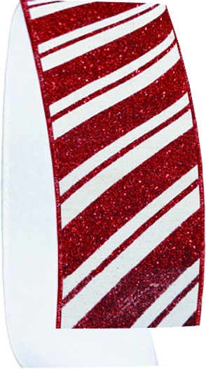 Fabric Ribbon, Candy Cane Stripe, 4.5m