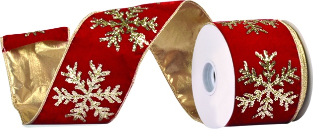 Fabric Ribbon, Snowflake, 4.5m