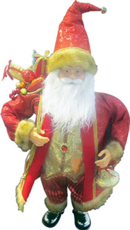 Standing Santa With Gift Staff, 81cm