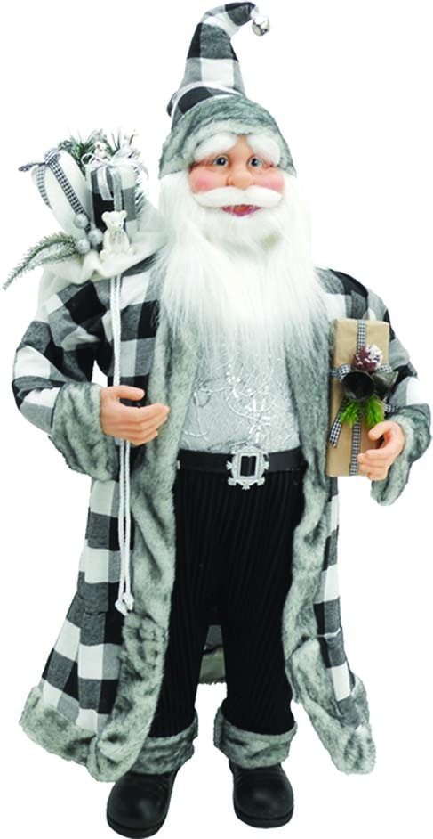 Standing Santa Check Coat, 60cm