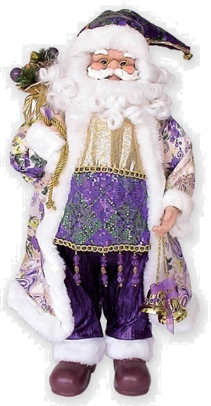 Standing Santa With Brocade Robe, 45cm