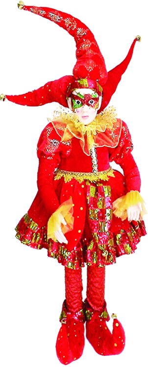 Standing Jester Masked Brocade, 66cm