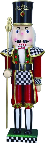 Nutcracker With Checkerboard Scepter, 50cm
