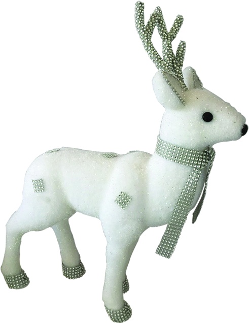 Styrofoam Standing Deer with Scarf, 42cm