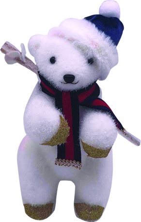 Standing Bear with Hat and Scarf, 25cm
