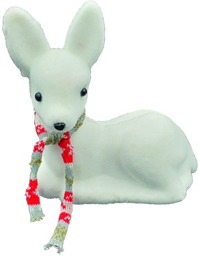 Sitting Deer with Scarf, 24cm