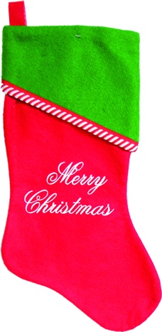 Felt Stocking with Merry Christmas Printed, 12"