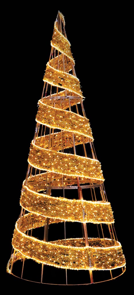 Illuminated Ribbon Tree with Rope Lights, 4m