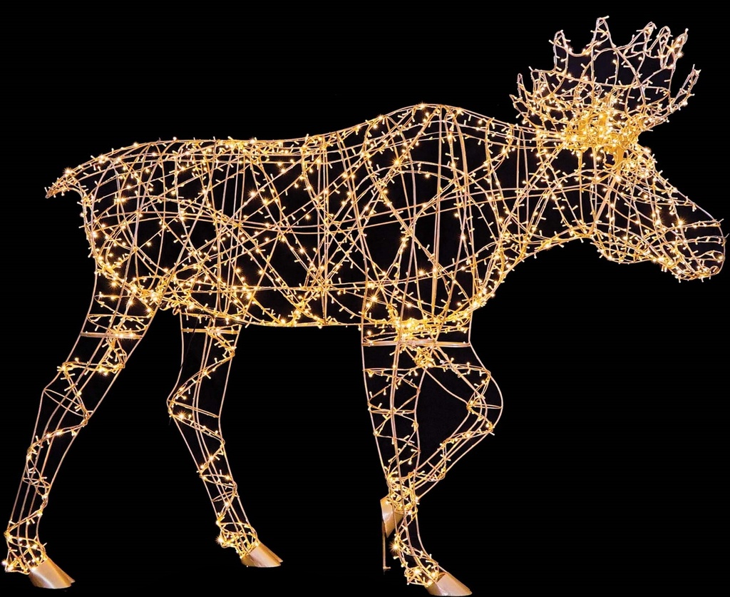 Illuminated Wired Reindeer with LED Lights, 4.6m