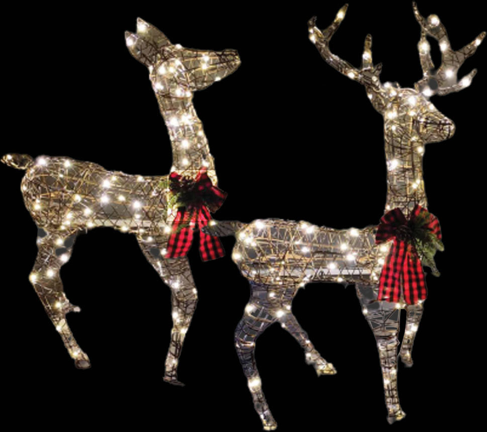 Light-Up Male & Female Deer, 1.2m