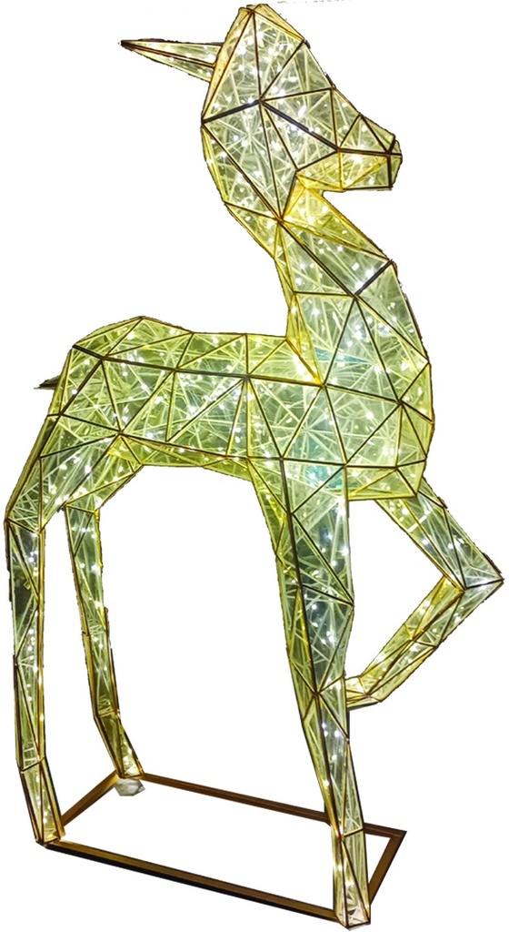 Light-Up Acrylic Panel Deer with Dewdrop, 1.8m