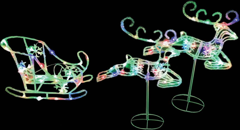 Light-Up Sleigh And Leaping Deer, 60-67cm