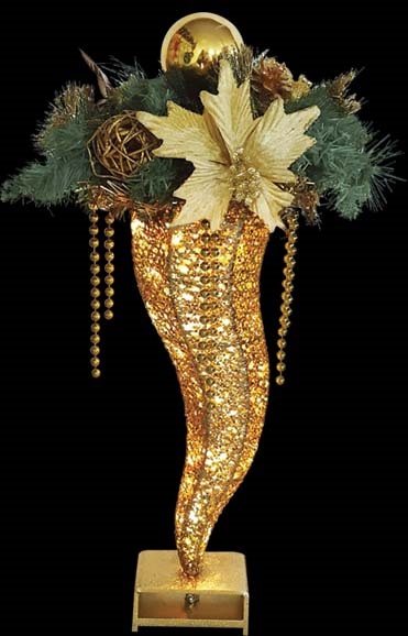 Illuminated Decorated Cone, 60cm