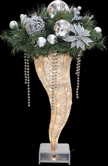 Illuminated Decorated Cone, 60cm