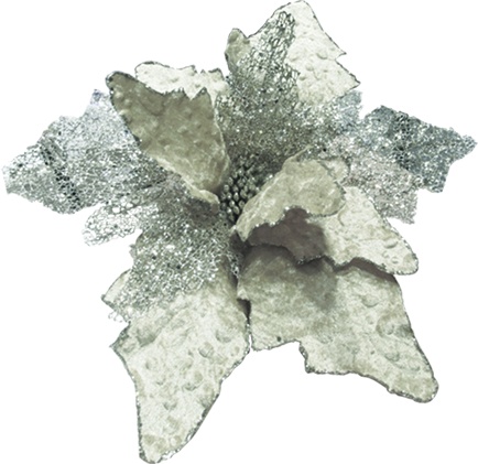 Artificial Flower Mesh Poinsettia, 45cm