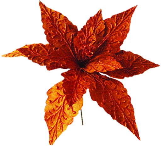 Embossed Glittered Poinsettia, 50cm