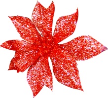Clustered Starburst Glittered Poinsettia, 7cm