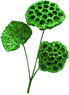 Glittered Lotus Pod Spray, 45cm