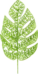 Glittered Leaf, 35cm