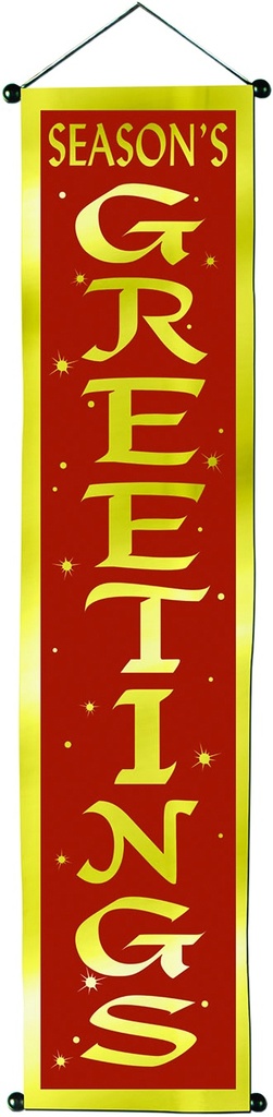 Season Greetings Velvet Lamé Banner, 1.35m