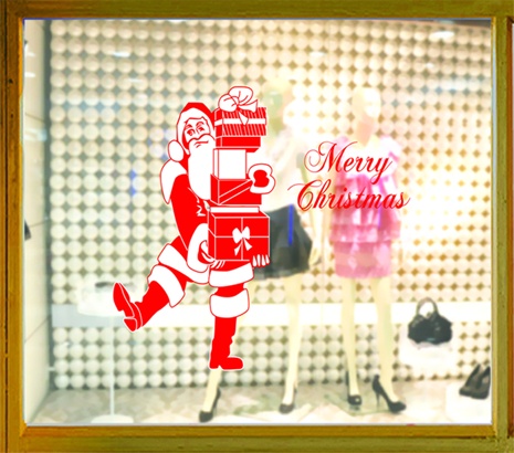 Santa with Gifts Sticker, 80cm