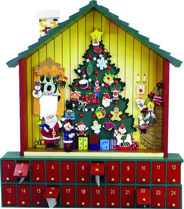 Santa House Calendar, 42cm