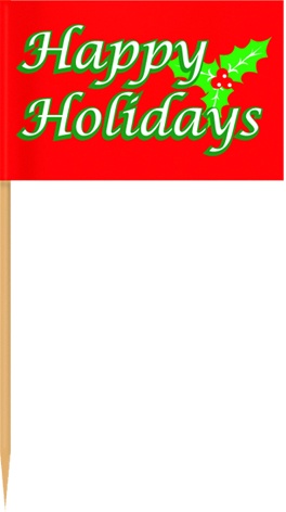 Happy Holidays Pick, 6.5cm