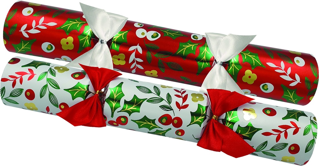 Classic Crackers with Holly & Berry Design, 12"