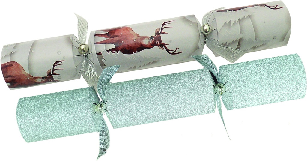 Classic Crackers with Glitter & Printed Deer, 12"