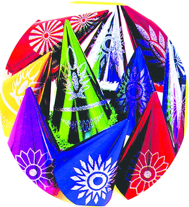 Glittered Rosette Foil Hat