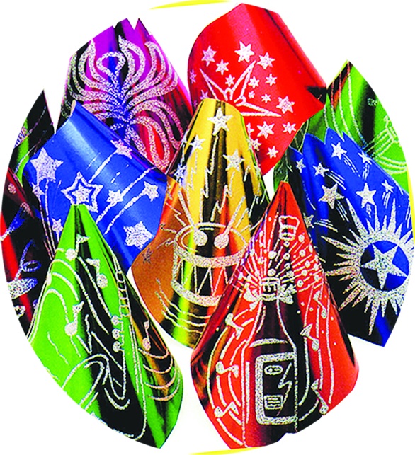 Glittered Firework Foil Hat