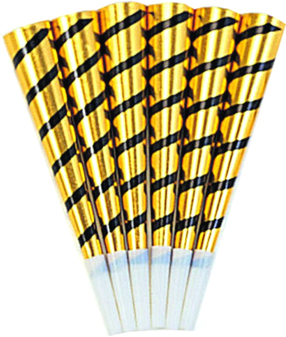 Foil Horn Spiral Stripe, 25cm