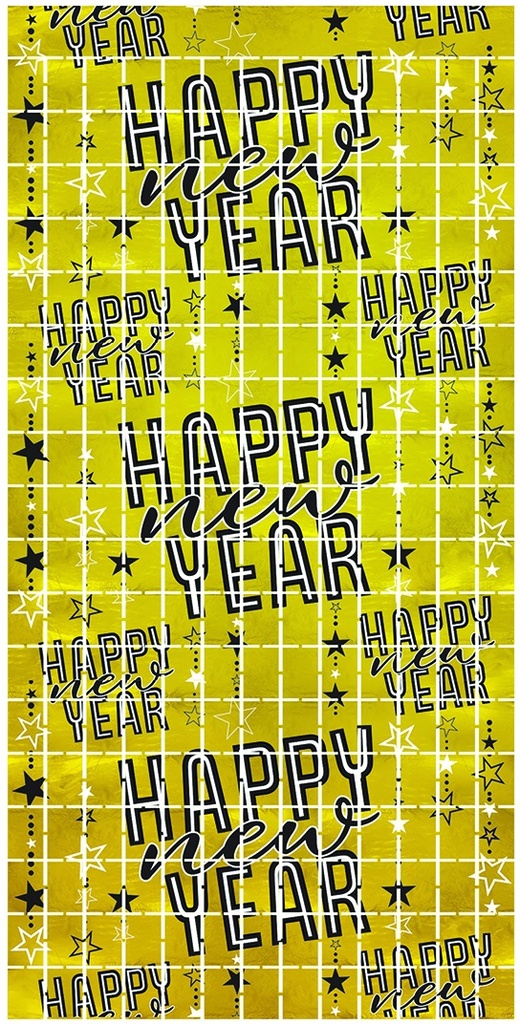 Happy New Year Metallic Curtain