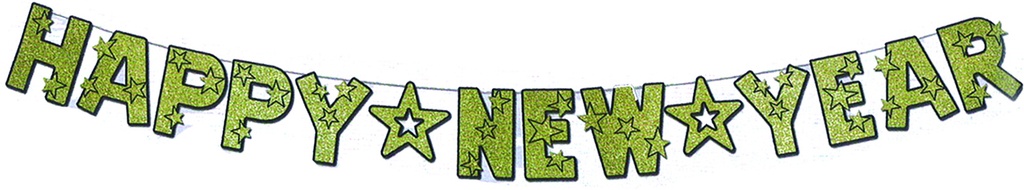 Glittered Happy New Year Streamer, 2.5m