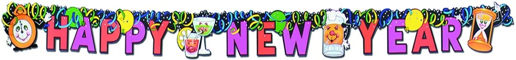 Happy New Year Streamer, 1.8m