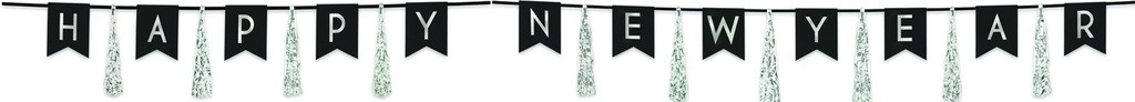 Tasseled Happy New Year Streamer, 4.5m