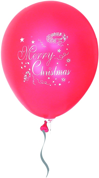 Biodegredable Helium-Quality Merry Christmas Balloons, 12"