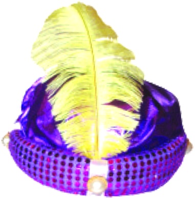Sequin Hat with Pearl and Feather
