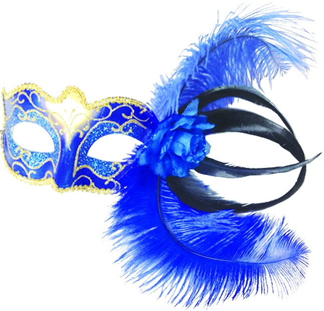 Feather Mask Side Rosette Plume