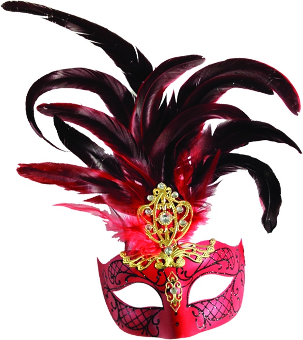 Feather Mask Jewelled Crest Plume