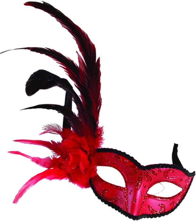 Feather Mask Rose Plume